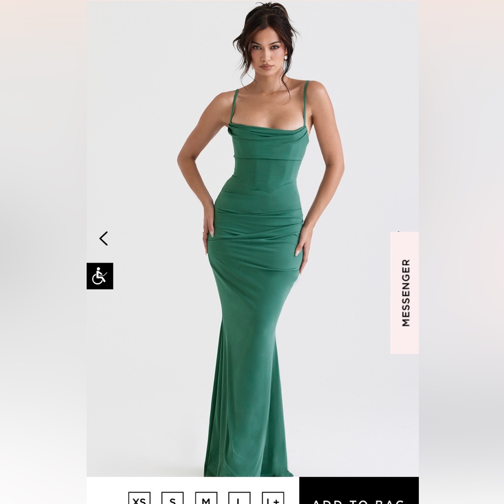 House of CB MILENA Forest corset maxi dress
